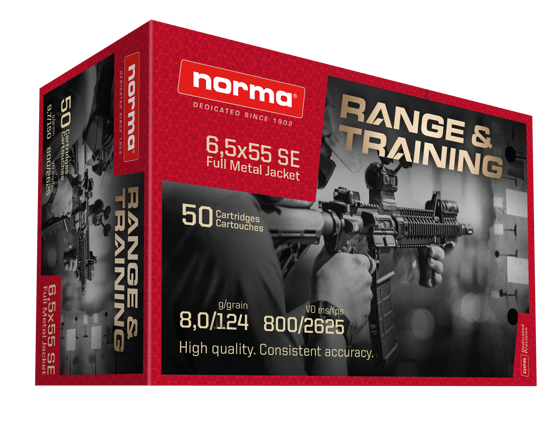 Bilde av 6,5x55 Norma Range & Training  8g/124grs. 50pk.