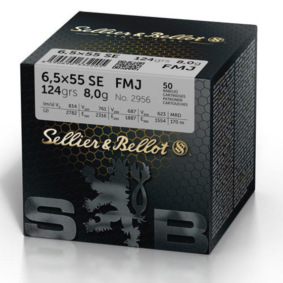 Bilde av 6,5x55 Sellier&Bellot Training 124gr/8g FMJ