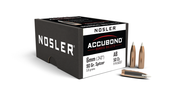 Bilde av .243 Nosler 6mm 90gr AccuBond (50 ct.)