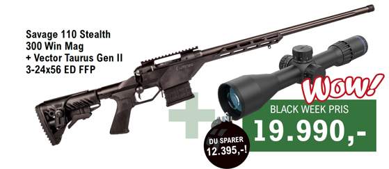 Bilde av Savage 110 BA Stealth Kaliber-300 Win Mag + Taurus Pakke