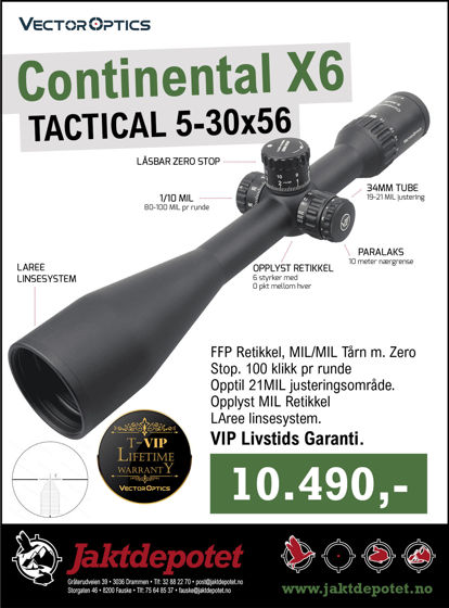 Bilde av Vector Continental Tac FFP 5-30x56, MIL/MIL 34mm