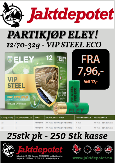 Bilde av 12/70 Eley VIP Steel Pro Ecowad, 32g, US 5, 25 pk