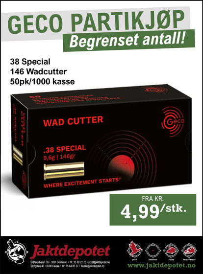 Bilde av 38 Special Geco 148 grs. Wad Cutter 50pk.