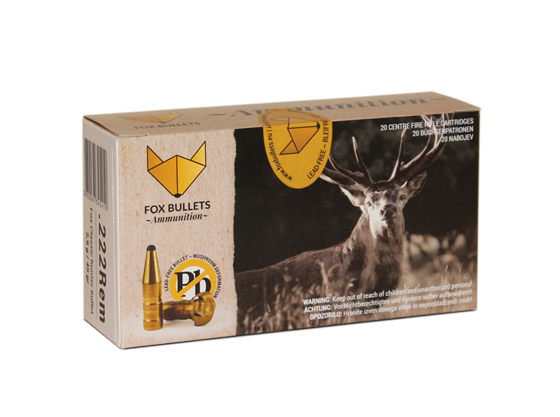 Bilde av 222 Rem Fox Ammunition 45 gr 2,9g 20pk