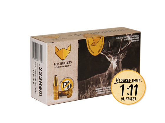 Bilde av 223 Rem Fox Ammunition 55 gr 3,6g, 20pk