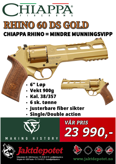 Bilde av Chiappa Rhino 60DS 357M 6" Gold