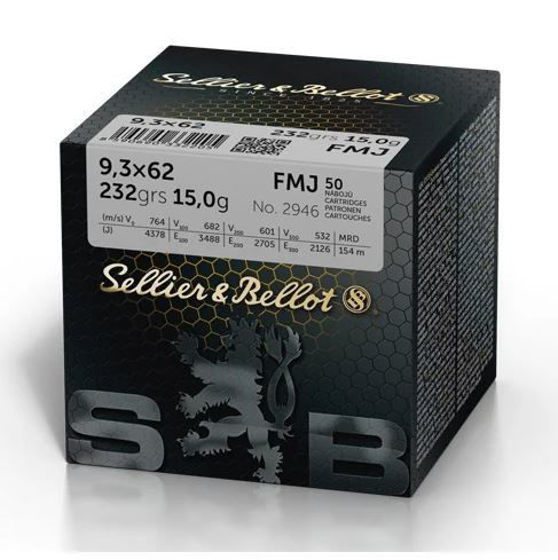 Bilde av 9,3x62 Sellier&Bellot Training FMJ 232gr 50pk.